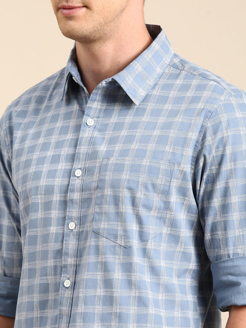 Blue Checks Full Sleeves Shirt